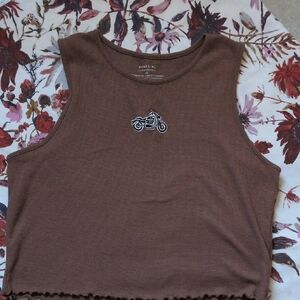 Brown Sleeveless Top
